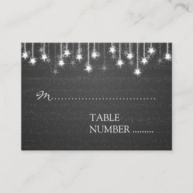 Cartes mariages Étoiles chatoyantes Noir (Devant)