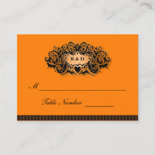 Cartes mariages - Halloween orange et noir