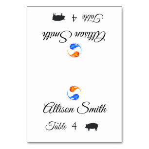 Cartes mariages-Icône de porc-Flames jumelles-