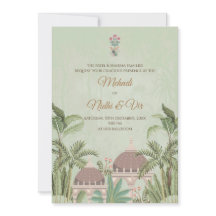 Cartes mariages indiennes numériques invitations h