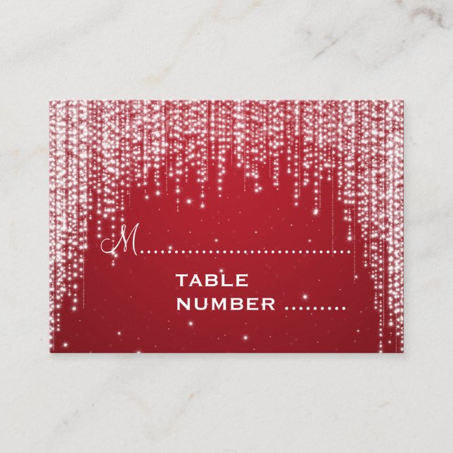Cartes mariages Nuit Éblouissant Rouge (Devant)