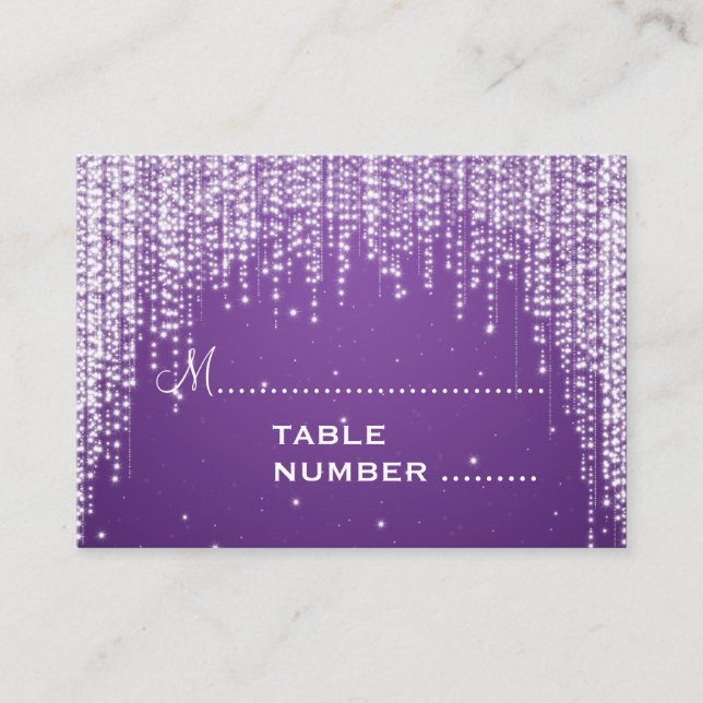 Cartes mariages Nuit Éblouissant Violet (Devant)