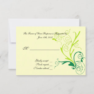 Cartes mariages RSVP. Modèle floral à spirales