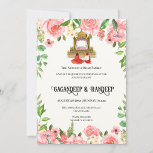 Cartes mariages Sikh Punjabi faire-part de mariage