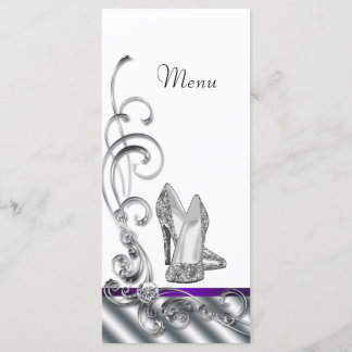 Cartes Menu Chaussure Violet Haut Talon