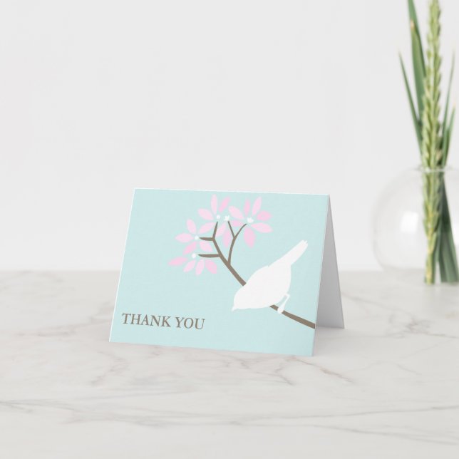 Cartes Merci aux oiseaux blancs (Devant)