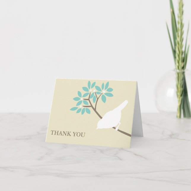 Cartes Merci aux oiseaux blancs (Devant)
