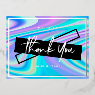 Cartes Merci Foil Bold Vibrant Holographique