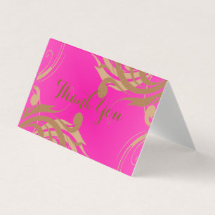 Cartes "Merci" Rose Chaud