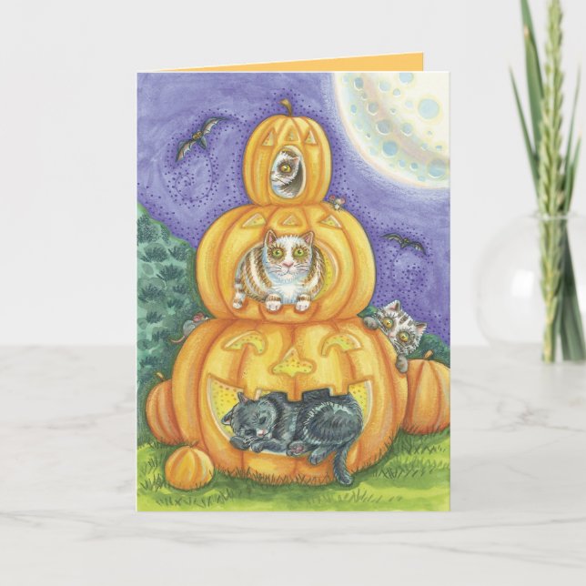 Cartes mignonnes de chat de Halloween (Devant)