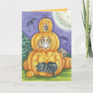 Cartes mignonnes de chat de Halloween