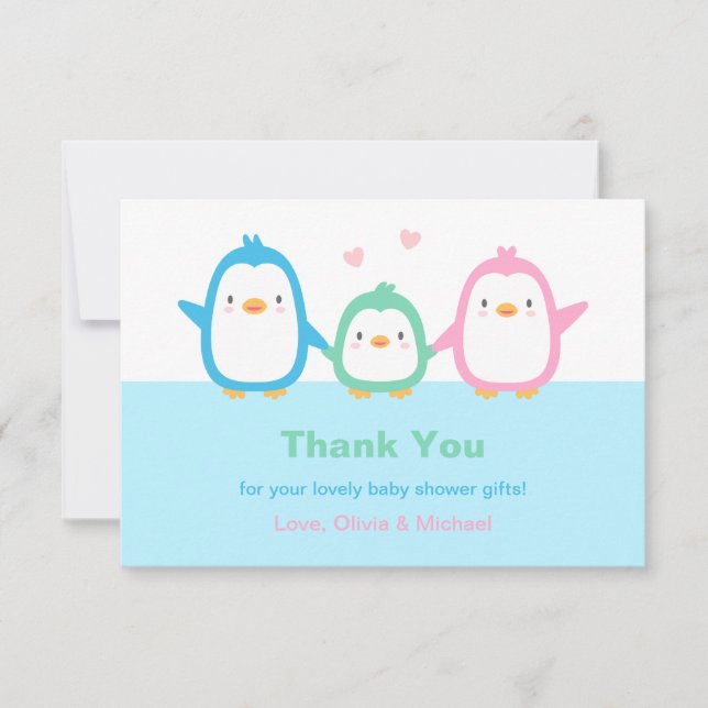 Cartes mignonnes de Merci de baby shower de (Devant)