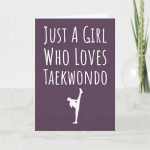 Cartes Mignonnes de Taekwondo Rose pour Bébé Fille