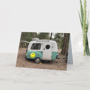 Cartes MINI CAMPEUR REMORQUE JOYEUX ANNIVERSAIRE