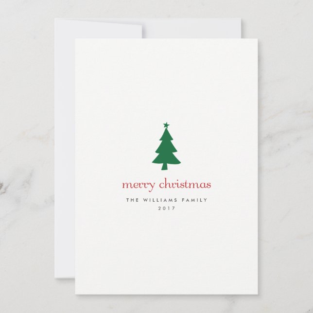 Cartes minimalistes Joyeuses Arbres de Noël (Devant)
