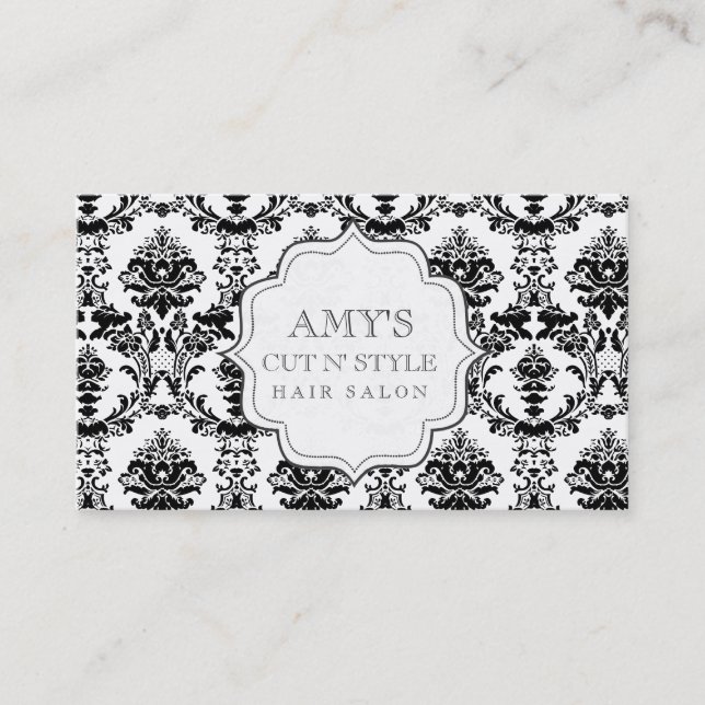 Cartes modernes à la mode blanches noires de salon (Devant)
