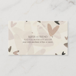Cartes modernes chic cœurs rose et taupe, parraine