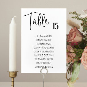 Cartes modernes de tableau de Mariage noir blanc