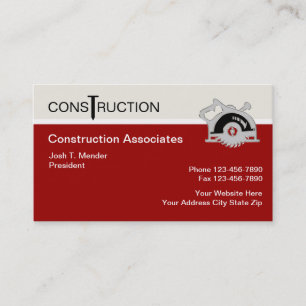 Cartes modernes d'entreprise de construction