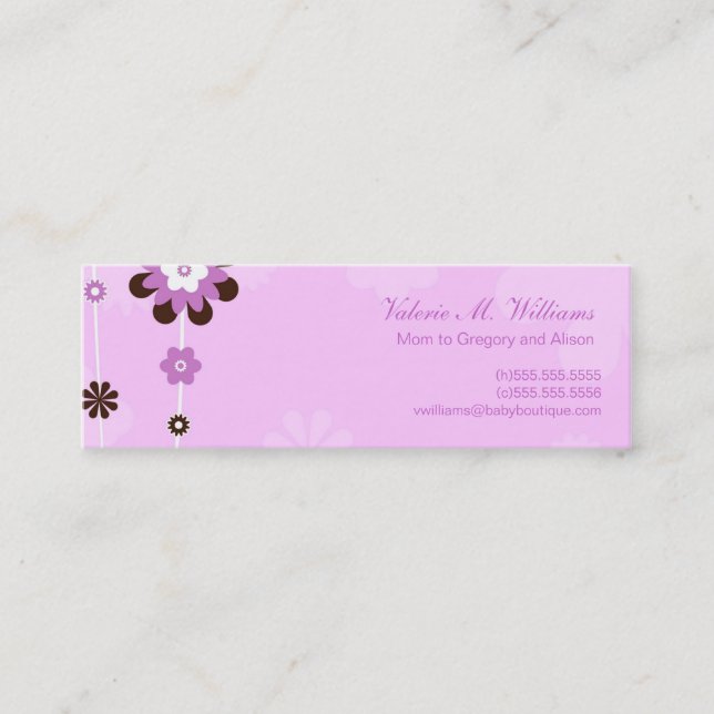 Cartes Mommy Fleurs Roses (Devant)