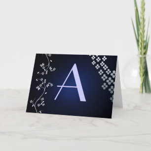 Cartes Monogramme Bleu Foncé