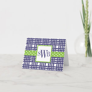 Cartes Monogrammes Bambou & Grosgrain