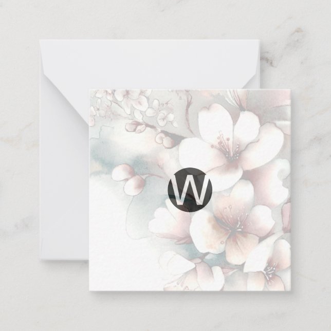 Cartes Monogrammes Cherry Blossom (Devant)