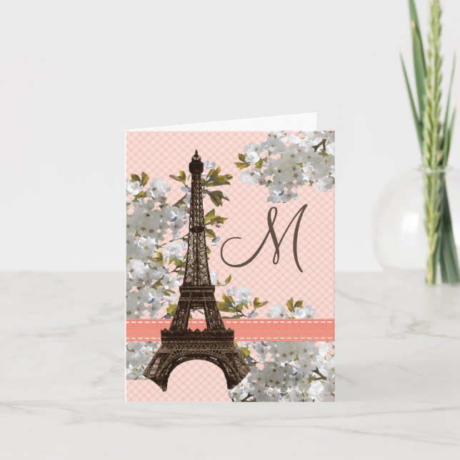 Cartes Monogrammes Tour Eiffel (Devant)