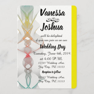 Cartes multicolores d'invitations de mariage de