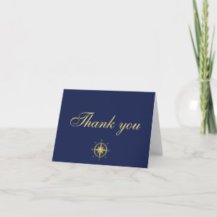 Cartes nautiques bleues de Merci de mariage
