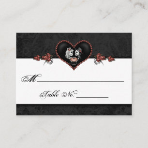Cartes noires de mariage et grises squelettiques