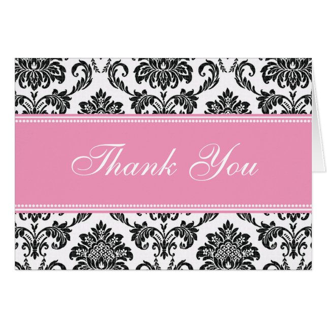 Cartes noires de Merci de damassé (Devant horizontal)