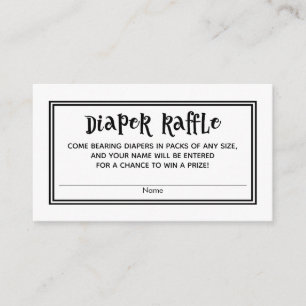 Cartes noires et blanches de tombola de