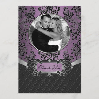 Cartes noires et pourpres de damassé de mariage de