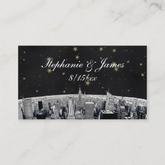 Cartes noires Gold Star Place Etted NYC Skyline 2