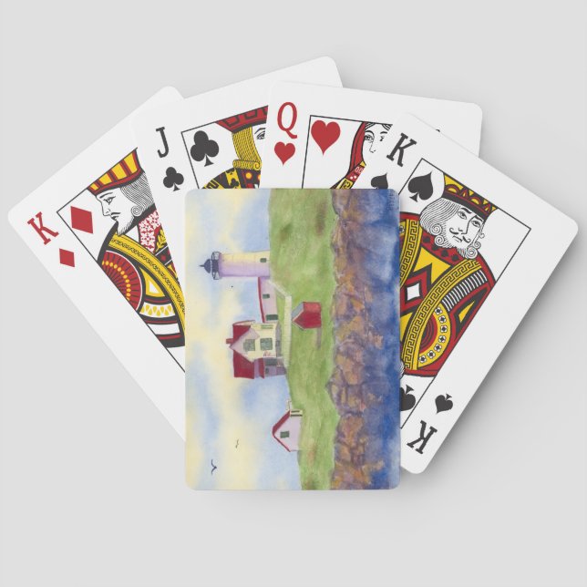 Cartes Nubble Light House York Maine Bicycle Carte de jeu (dos)