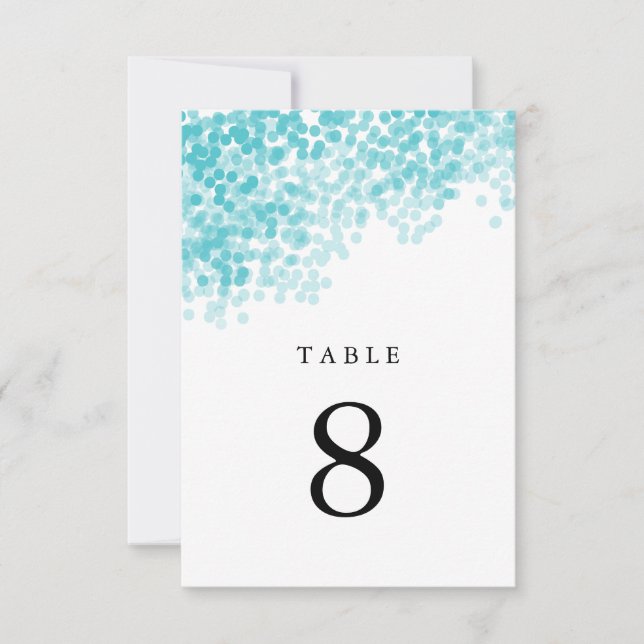 Cartes numériques de table à Lumière Turquoise (Devant)