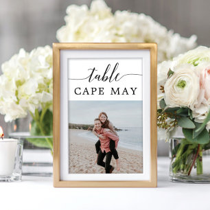 Cartes Numéro de la table de photos Mariage thémat