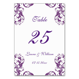 Cartes Numéro de table mariage   Arroser Damas