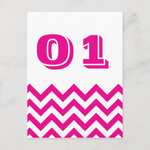 Cartes Numéro de Table Mariage Chevron
