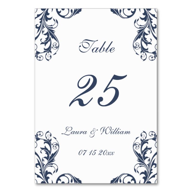 Cartes Numéro de table mariage | Conception de Dam (Par défaut)