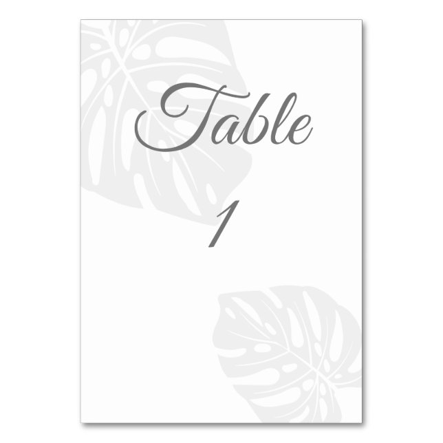 Cartes Numéro De Table mariage, Feuille De Palme (Par défaut)