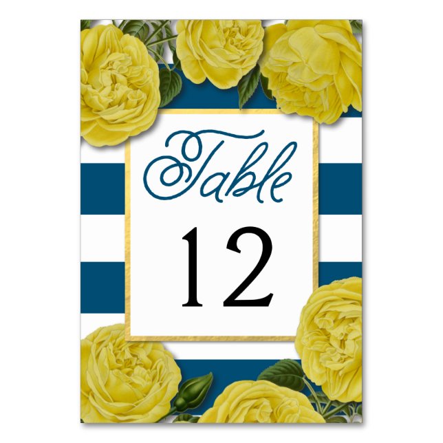 Cartes Numéro de tableau des Roses Jaunes (Par défaut)