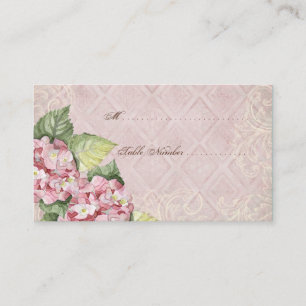 Cartes Numéro de tableau d'escorte - Hydrangea Ros