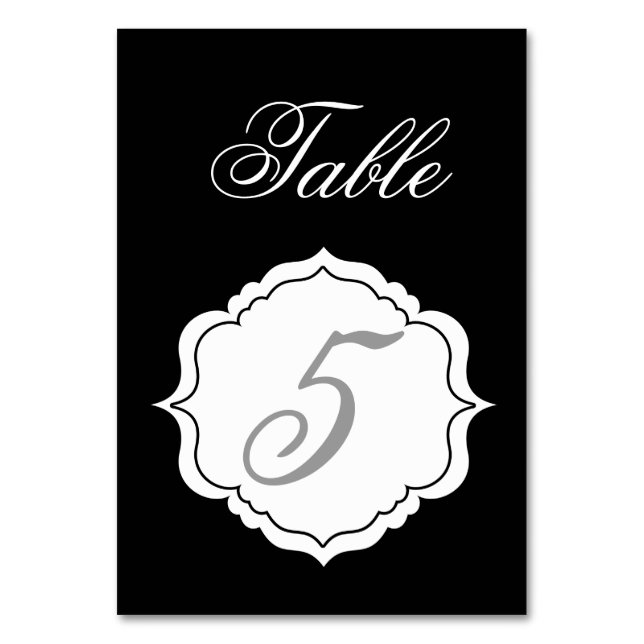 Cartes Numéro de tableau en noir et blanc à la réc (Par défaut)