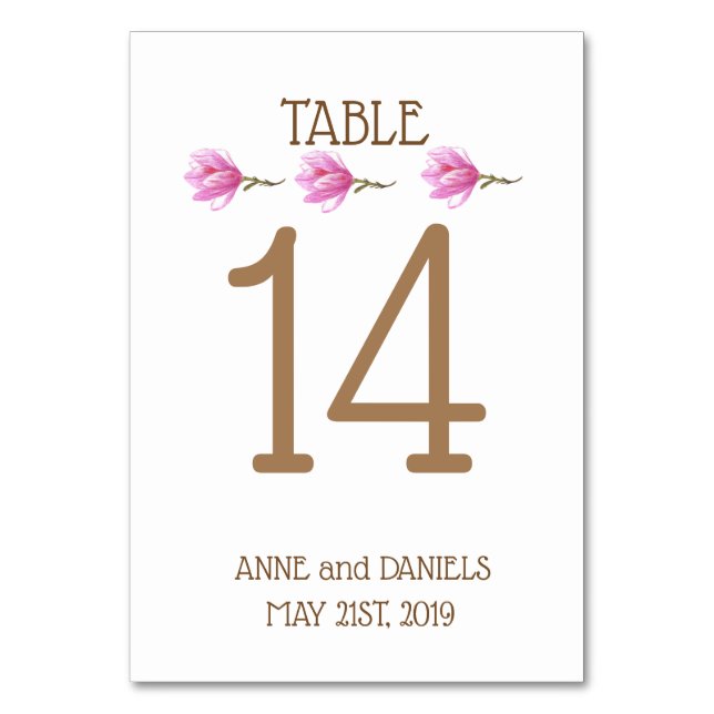 Cartes Numéro de tableau, Floral Motiv (Par défaut)
