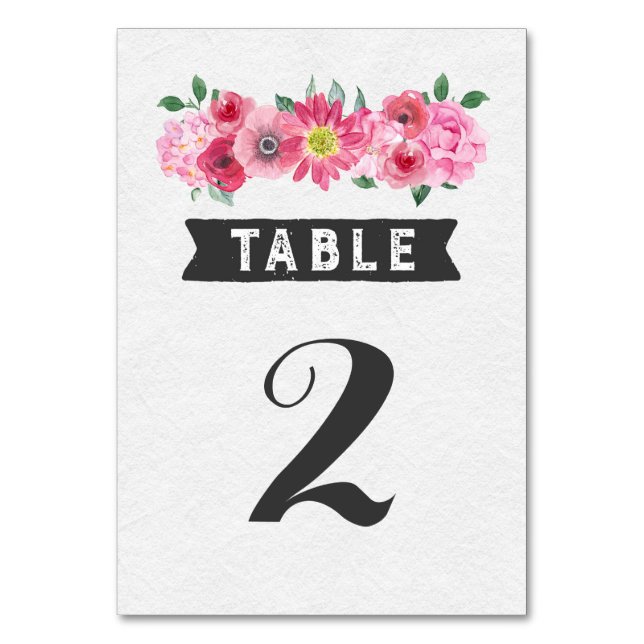 Cartes Numéro de tableau Mariage couleur rose (Par défaut)