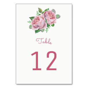 Cartes Numéro de tableau Roses roses