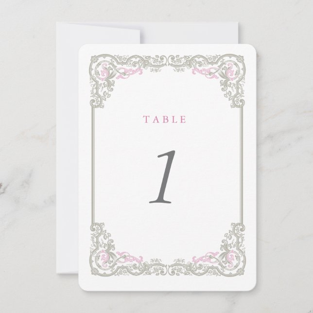 Cartes Numéro Table Glam vintage (Devant)