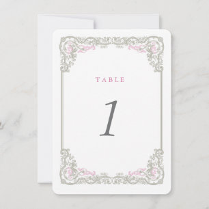 Cartes Numéro Table Glam vintage